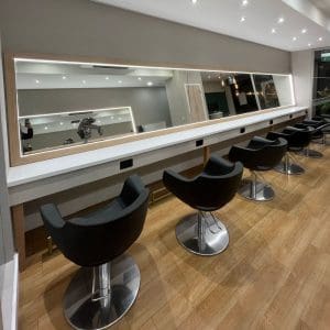 Hairdresser's shop fit out in Leeds with custom joinery