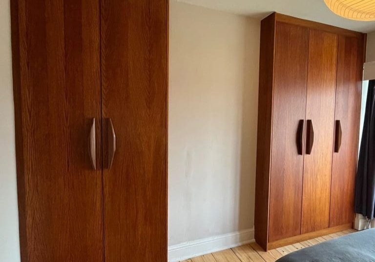 Bespoke Mid-century Wardrobes With Hand Carved Handles